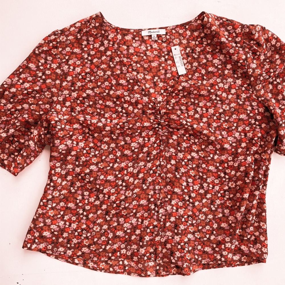 NWT Silk Madewell Floral Blouse
